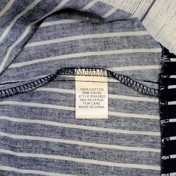 Purple Snow Mini Dress Smocked Blue White Striped Front Tie Sundress Sz M - Picture 10 of 12